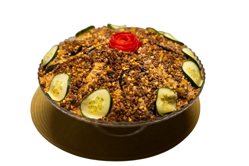 Maklouba met lamsgehakt